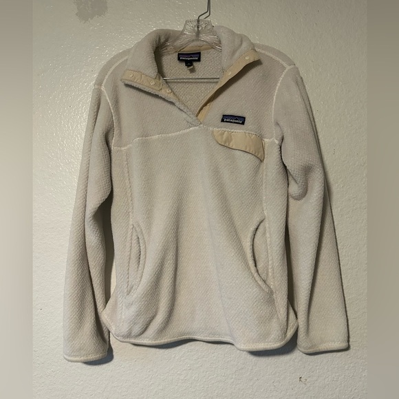 Patagonia Re-Tool Snap-T Fleece Pullover Sweater Women Medium White Polyester - Picture 1 of 11